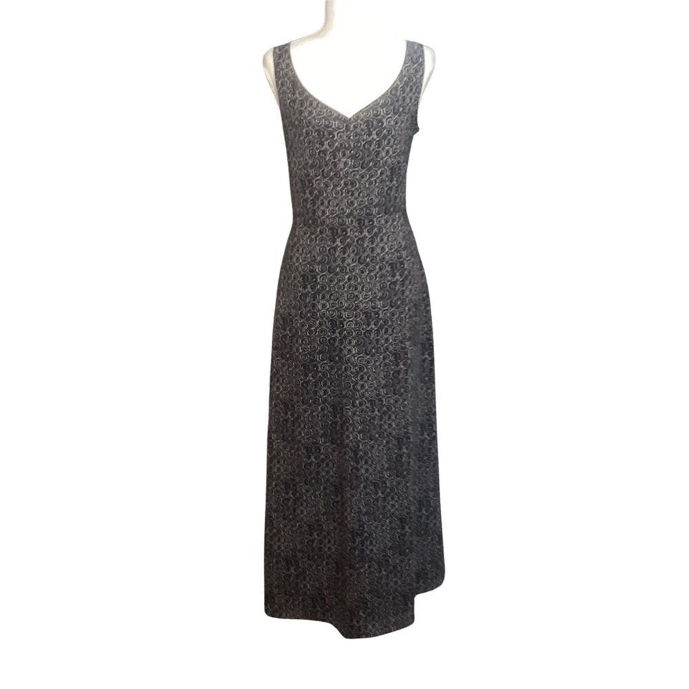 Armani Exchange Womens Dress Size 8 Brown Swirl Print Sleeveless V-Neck Maxi - Picture 2 of 10